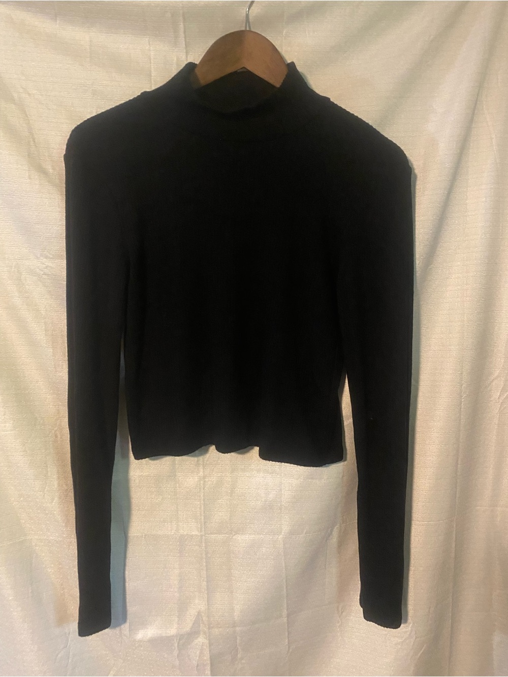 Ambiance Black Mock Turtleneck Cropped Sweater